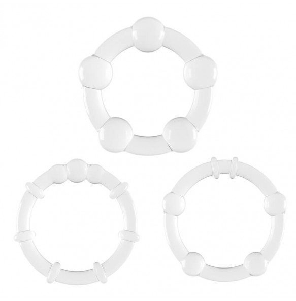 MizzZee - Stimulation Penis Rings (Full Set 3 Pieces - Transparent)